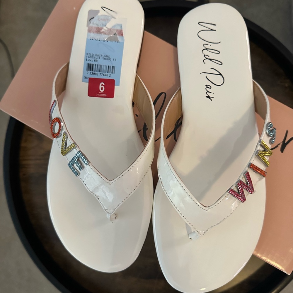 Wild Pair White Sandals 💜💚 LOVE WINS 💛❤️